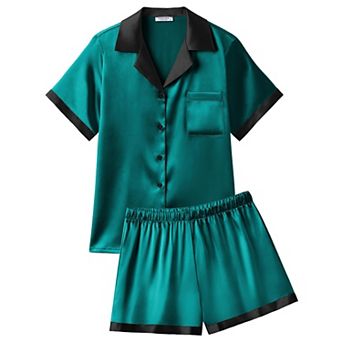 Ekouaer Womens Pajamas Set Short Sleeve Sleepwear Button Down Loungewear 2 pc