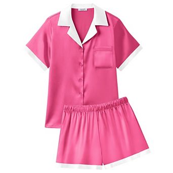 Ekouaer Womens Pajamas Set Short Sleeve Sleepwear Button Down Loungewear 2 pc