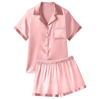 Ekouaer Womens Pajamas Set Short Sleeve Sleepwear Button Down Loungewear 2 pc