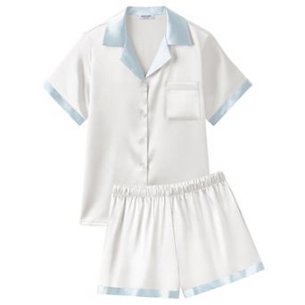 Ekouaer Womens Pajamas Set Short Sleeve Sleepwear Button Down Loungewear 2 pc