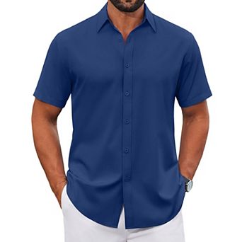 COOFANDY Short Sleeve Shirts for Men Casual Button Down Shirt Wrinkle Free Dress Shirt Lightweight