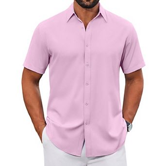 COOFANDY Short Sleeve Shirts for Men Casual Button Down Shirt Wrinkle Free Dress Shirt Lightweight