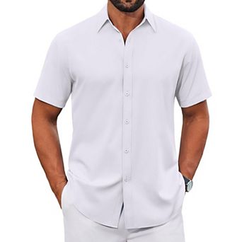 COOFANDY Short Sleeve Shirts for Men Casual Button Down Shirt Wrinkle Free Dress Shirt Lightweight