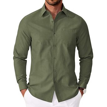 COOFANDY Mens Long Sleeve Oxford Shirt Button Down Cotton Shirts Casual Work Shirts with Pocket