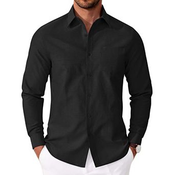 COOFANDY Mens Long Sleeve Oxford Shirt Button Down Cotton Shirts Casual Work Shirts with Pocket