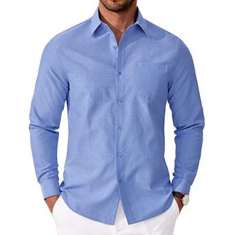 COOFANDY Mens Long Sleeve Oxford Shirt Button Down Cotton Shirts Casual Work Shirts with Pocket