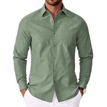 COOFANDY Mens Long Sleeve Oxford Shirt Button Down Cotton Shirts Casual Work Shirts with Pocket