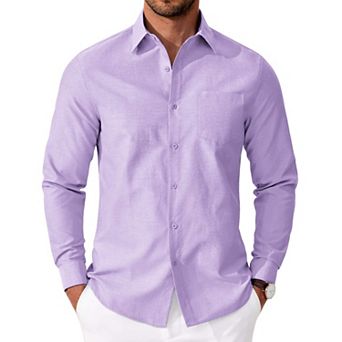 COOFANDY Mens Long Sleeve Oxford Shirt Button Down Cotton Shirts Casual Work Shirts with Pocket