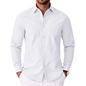 COOFANDY Mens Long Sleeve Oxford Shirt Button Down Cotton Shirts Casual Work Shirts with Pocket