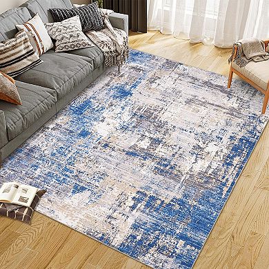Modern Machine Washable Rug Stain Resistant Non-Slip Accent Rug Carpet Minimalist Border Floor Cover