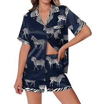 Ekouaer Womens Pajamas Set Button Down Short Sleeve Lounge Set 2 pc