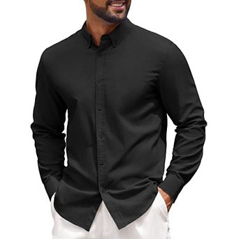 COOFANDY Mens Plaid Dress Shirts Wrinkle Free Casual Long Sleeve Button Down Shirt