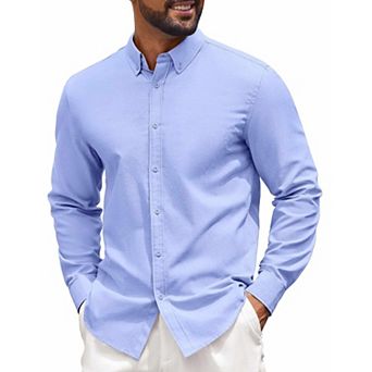 COOFANDY Mens Plaid Dress Shirts Wrinkle Free Casual Long Sleeve Button Down Shirt