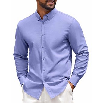 COOFANDY Mens Plaid Dress Shirts Wrinkle Free Casual Long Sleeve Button Down Shirt