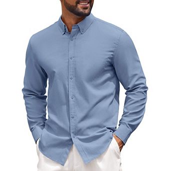 COOFANDY Mens Plaid Dress Shirts Wrinkle Free Casual Long Sleeve Button Down Shirt
