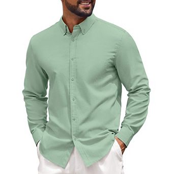 COOFANDY Mens Plaid Dress Shirts Wrinkle Free Casual Long Sleeve Button Down Shirt