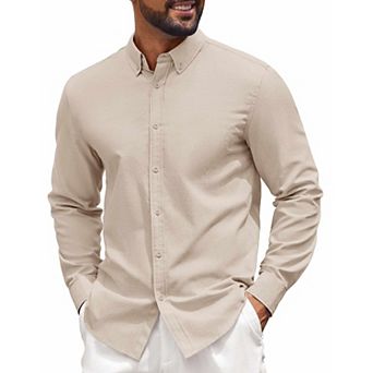 COOFANDY Mens Plaid Dress Shirts Wrinkle Free Casual Long Sleeve Button Down Shirt