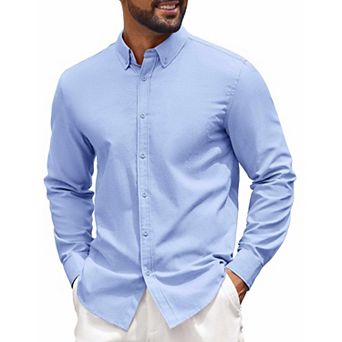 COOFANDY Mens Plaid Dress Shirts Wrinkle Free Casual Long Sleeve Button Down Shirt