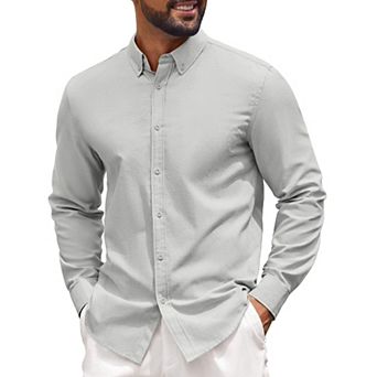 COOFANDY Mens Plaid Dress Shirts Wrinkle Free Casual Long Sleeve Button Down Shirt