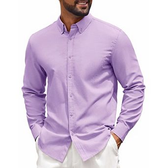 COOFANDY Mens Plaid Dress Shirts Wrinkle Free Casual Long Sleeve Button Down Shirt