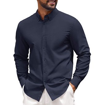 COOFANDY Mens Plaid Dress Shirts Wrinkle Free Casual Long Sleeve Button Down Shirt