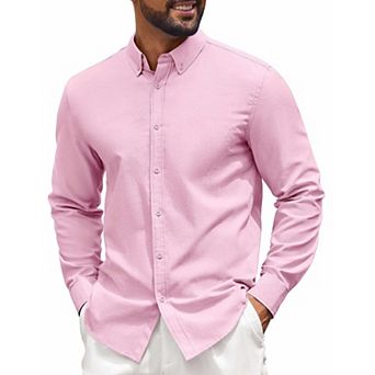 COOFANDY Mens Plaid Dress Shirts Wrinkle Free Casual Long Sleeve Button Down Shirt