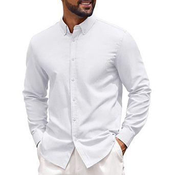 COOFANDY Mens Plaid Dress Shirts Wrinkle Free Casual Long Sleeve Button Down Shirt