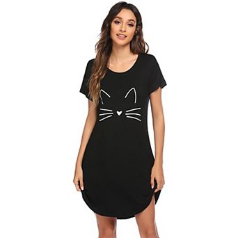 Ekouaer Sleep Shirts for Women Short Sleeves Night Shirts for Sleeping Nightgowns for Women