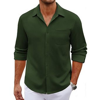 COOFANDY Men' Wrinkle Free Button Up Shirts Long Sleeve Regular Fitted Casual Dress Shirts Formal