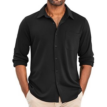 COOFANDY Men' Wrinkle Free Button Up Shirts Long Sleeve Regular Fitted Casual Dress Shirts Formal