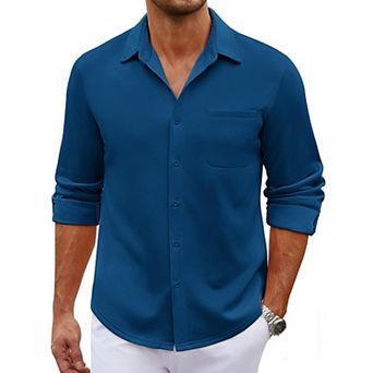 COOFANDY Men' Wrinkle Free Button Up Shirts Long Sleeve Regular Fitted Casual Dress Shirts Formal