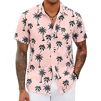 COOFANDY Summer Beach Shirts for Men Floral Button Down Shirt Hawaiian Shirt for Men Short Sleeve