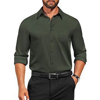 COOFANDY Mens Dress Shirts Long Sleeve Casual Button Down Shirts Regular Fit Formal Business Shirts