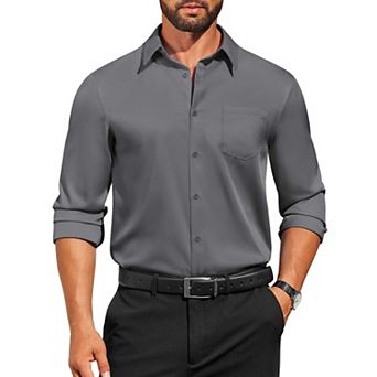 COOFANDY Mens Dress Shirts Long Sleeve Casual Button Down Shirts Regular Fit Formal Business Shirts