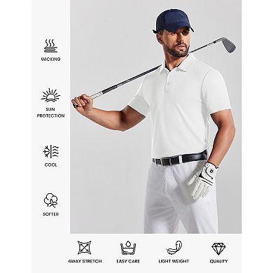 COOFANDY Mens Polo Shirts Golf Moisture Wicking Performance Short Sleeve Casual Tactical Shirts