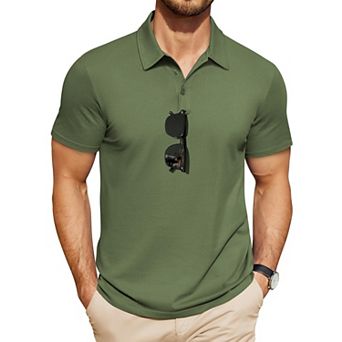 COOFANDY Mens Polo Shirts Golf Moisture Wicking Performance Short Sleeve Casual Tactical Shirts
