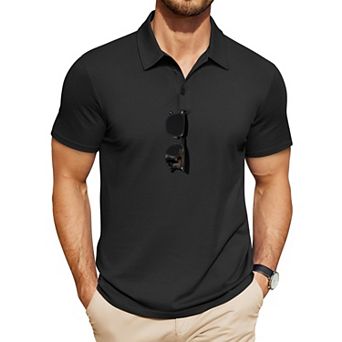 COOFANDY Mens Polo Shirts Golf Moisture Wicking Performance Short Sleeve Casual Tactical Shirts