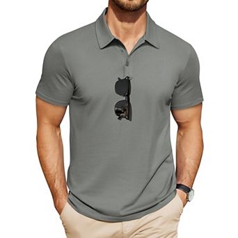 COOFANDY Mens Polo Shirts Golf Moisture Wicking Performance Short Sleeve Casual Tactical Shirts