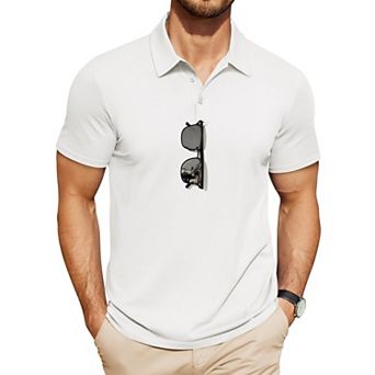 COOFANDY Mens Polo Shirts Golf Moisture Wicking Performance Short Sleeve Casual Tactical Shirts