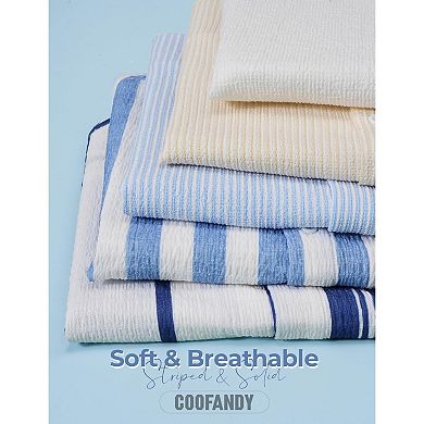 COOFANDY Mens Shirts Short Sleeve Button Down Shirts Casual Textured Summer Beach Shirt