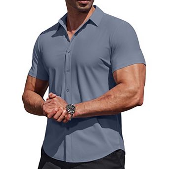 COOFANDY Men' Button Down Shirt Big and Tall Wrinkle Free Dress Shirt Casual Button Up Shirt
