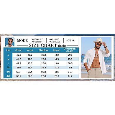 COOFANDY Mens Casual Button Down Shirts Untucked Long Sleeve Vacation Cotton Shirt