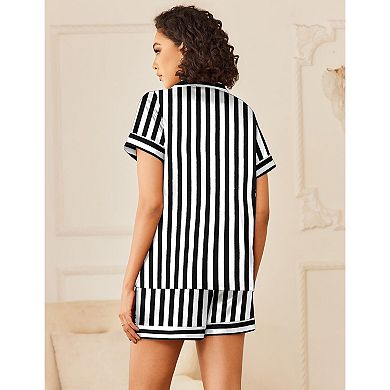 Ekouaer Womens Pajamas Sets Short Sleeve Sleepwear Button Down Top and Shorts Pjs