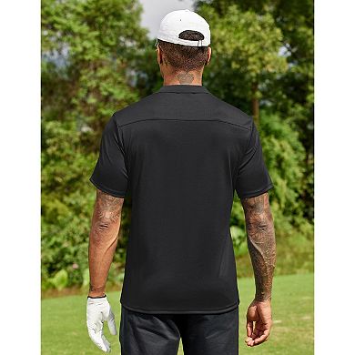 COOFANDY Men' Short Sleeve Polo Shirt Quick Drying Workout Shirts Moisture Wicking Golf Tee Shirts