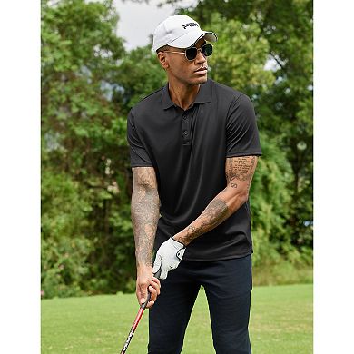 COOFANDY Men' Short Sleeve Polo Shirt Quick Drying Workout Shirts Moisture Wicking Golf Tee Shirts