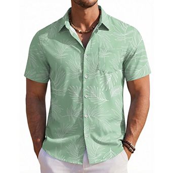 COOFANDY Shirts for Men Short Sleeve Hawaiian Shirt Casual Button Up Shirt Beach Shirts for
