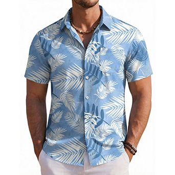 COOFANDY Mens Shirts for Men Short Sleeve Hawaiian Shirt Casual Button Up Shirt Beach Shirts