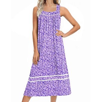 Ekouaer Women's Sleeveless Long Nightgown Soft Maxi Sleep Dress Loungewear