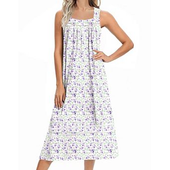 Ekouaer Women's Sleeveless Long Nightgown Soft Maxi Sleep Dress Loungewear