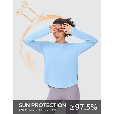 Pinspark Women's 2 Pack Long Sleeve UV Protection Active Tops with Thumb Holes